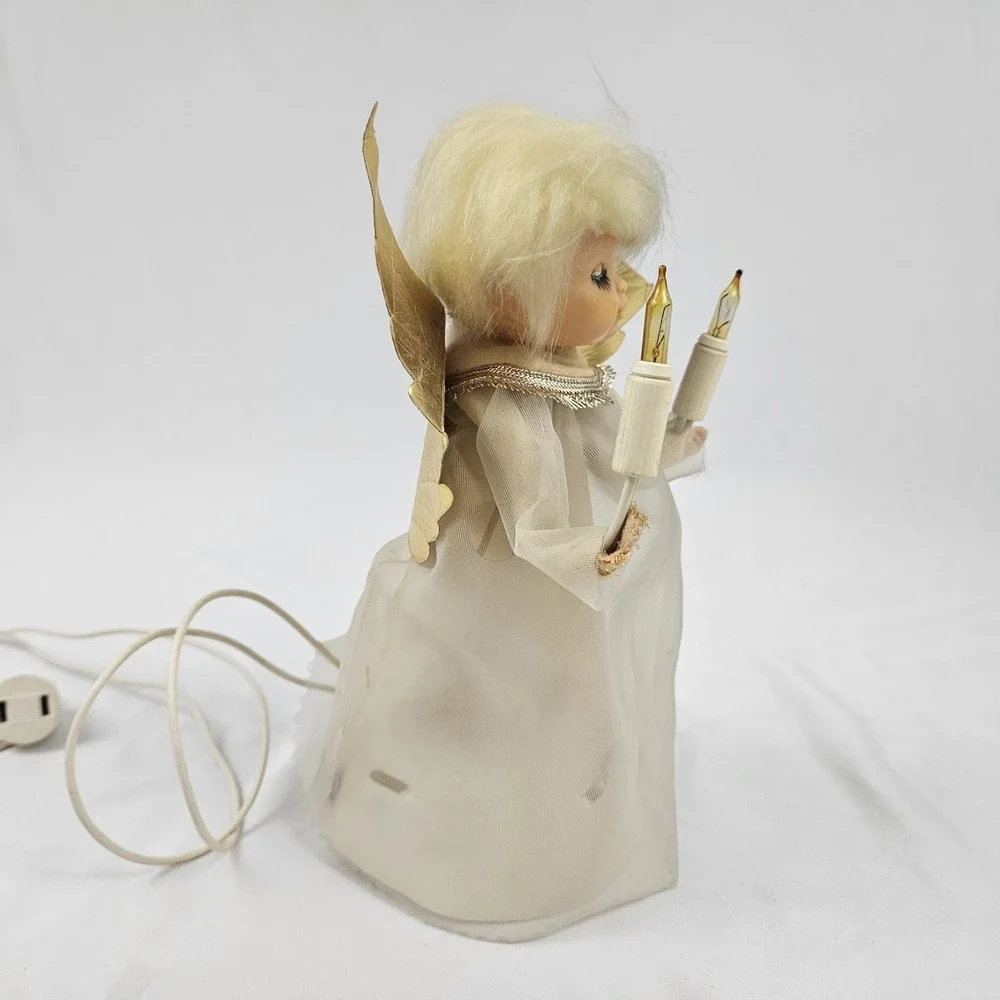 Vintage Lighted Christmas Angel Tree Topper Figure 60's Mid-Century Modern